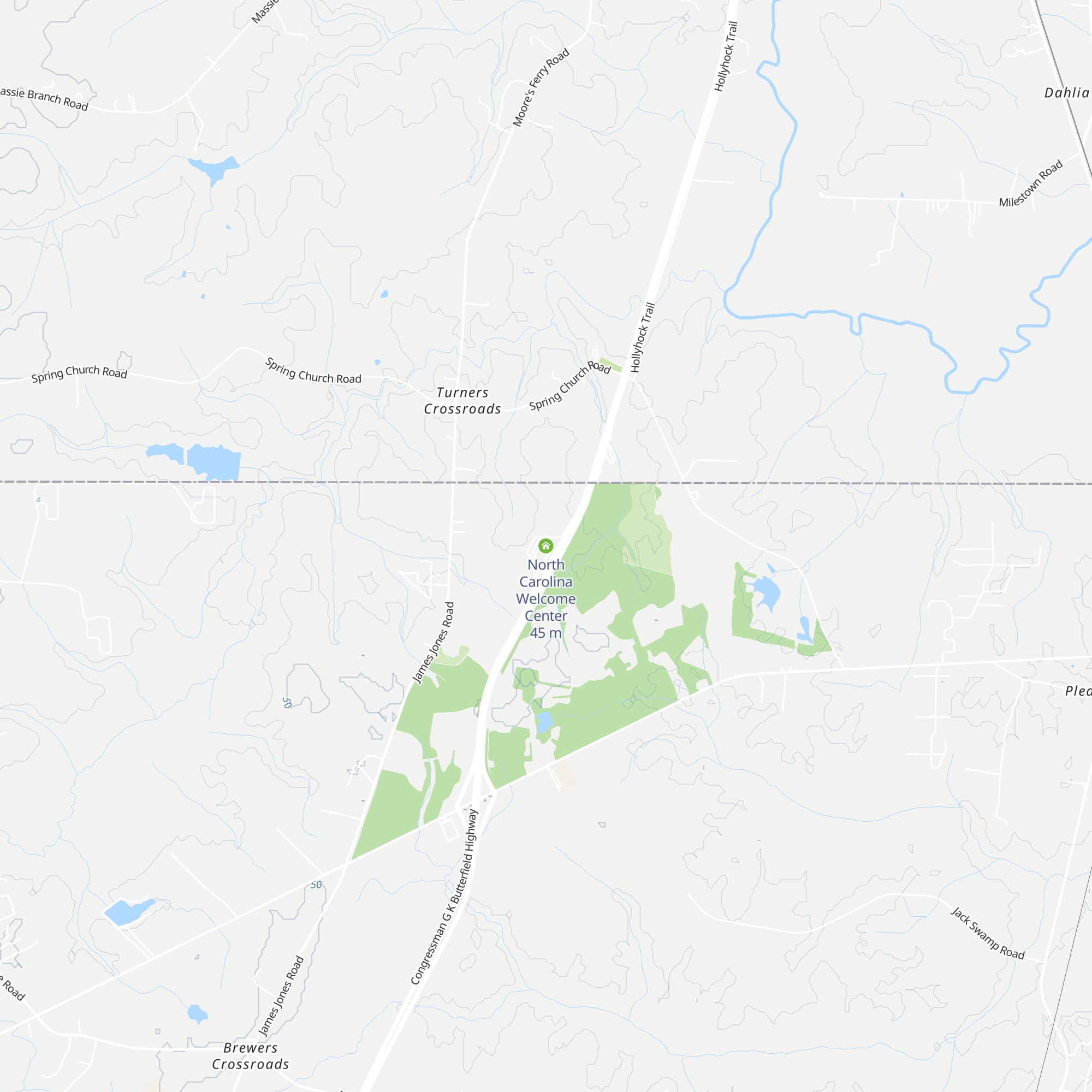 North Carolina Welcome Center map