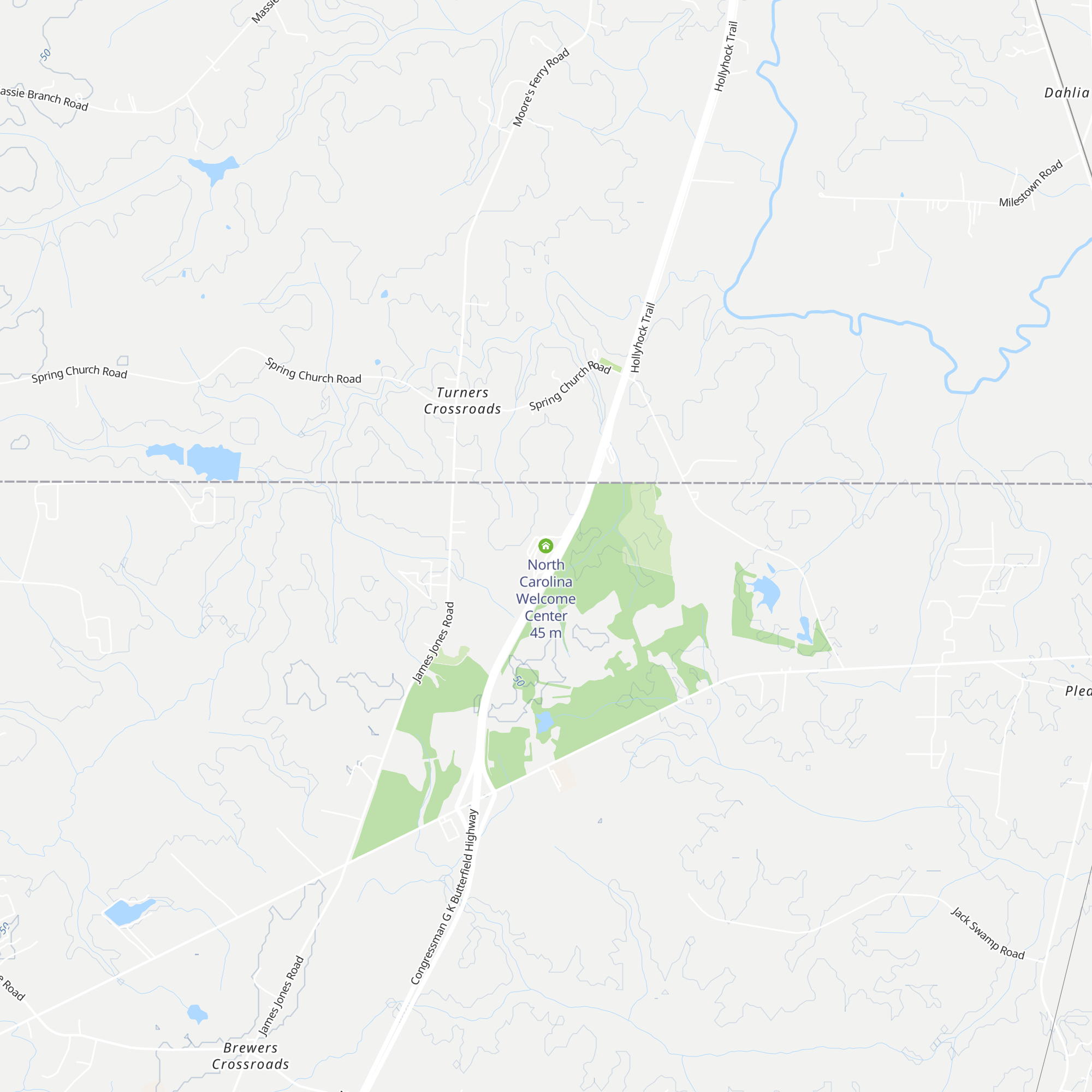 North Carolina Welcome Center map