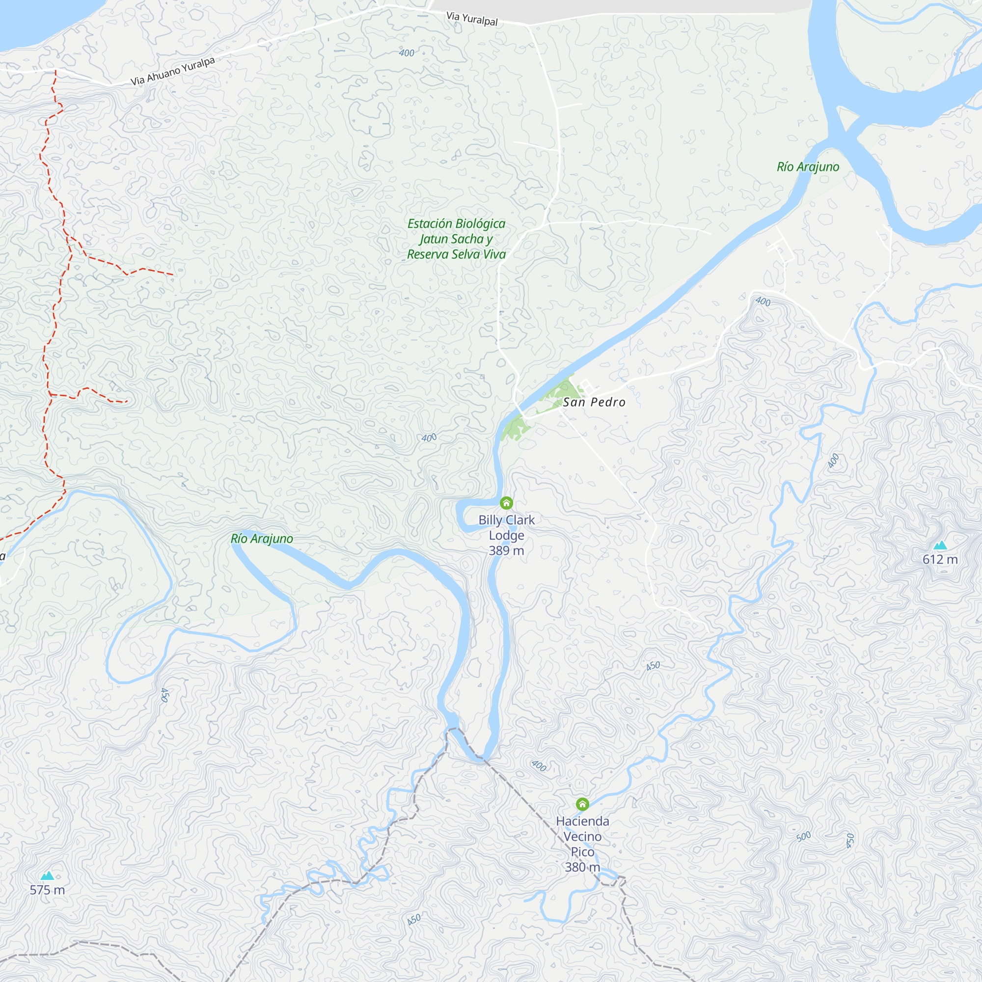 Arajuno Lodge map