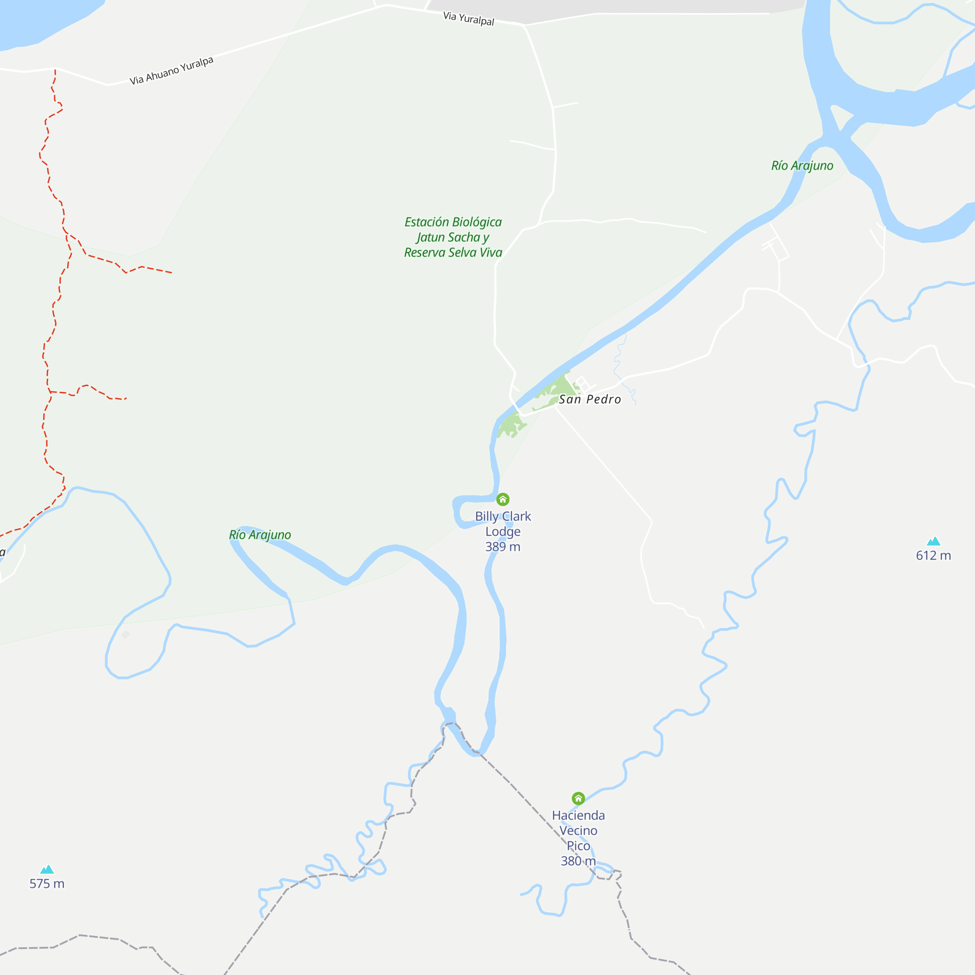 Arajuno Lodge map