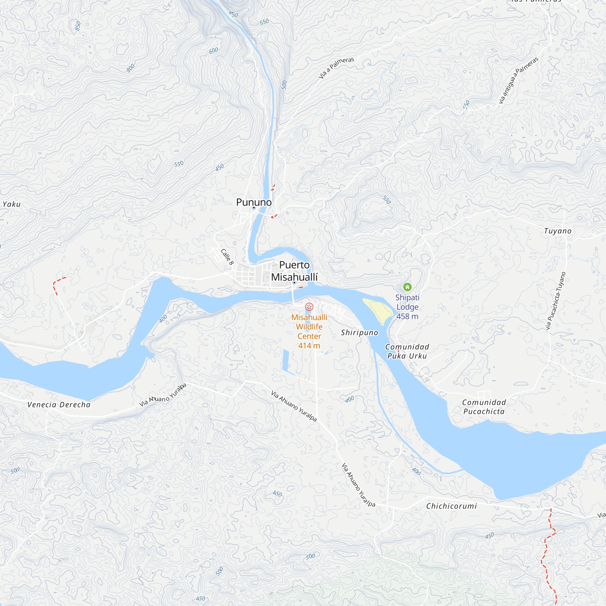 Cabaña Rio Napo map