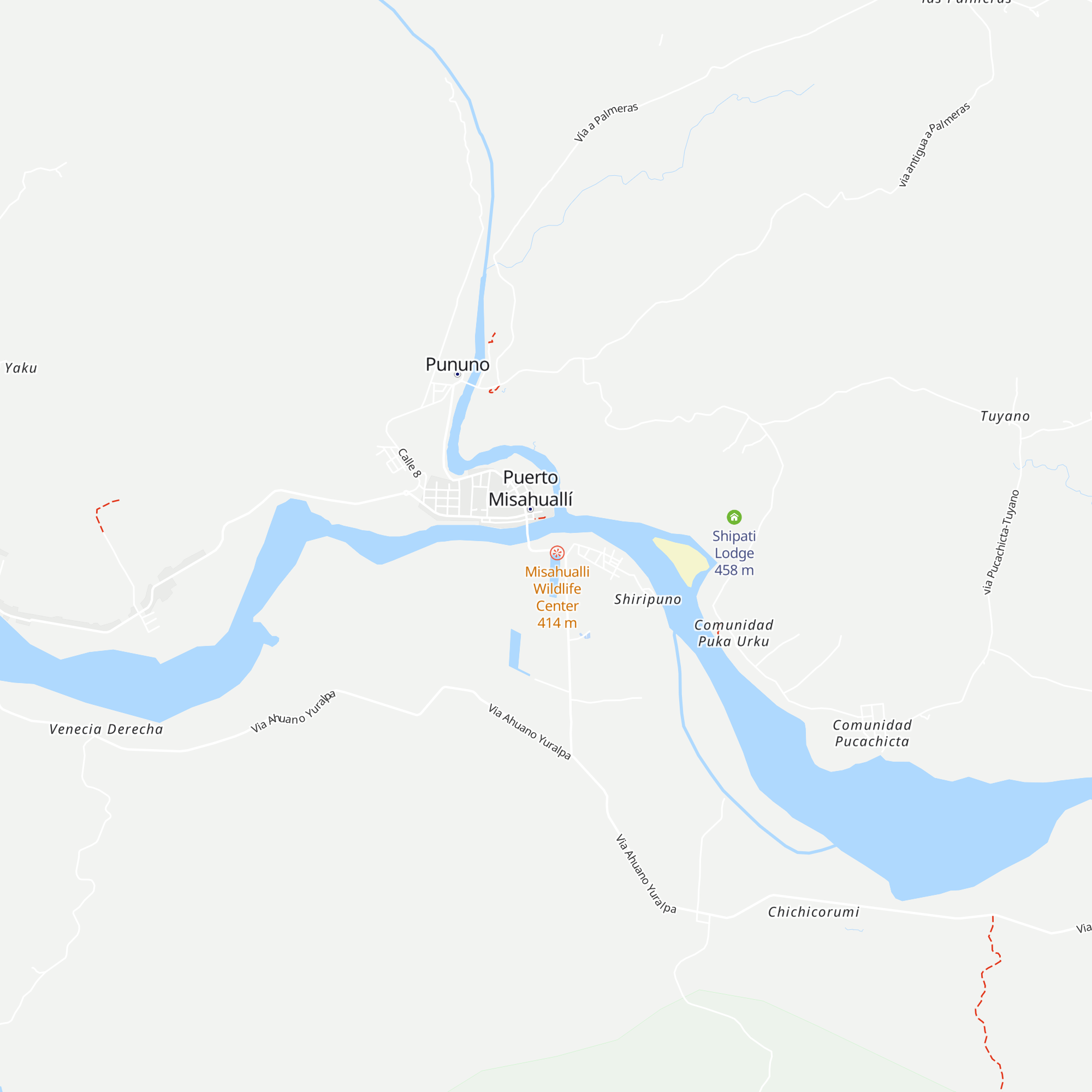 Cabaña Rio Napo map
