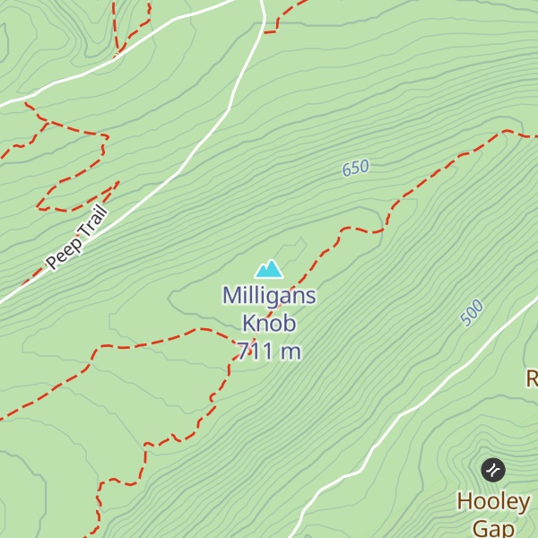 Map of Milligans Knob