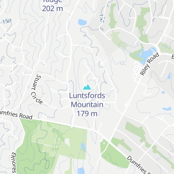 Map of Luntsfords Mountain