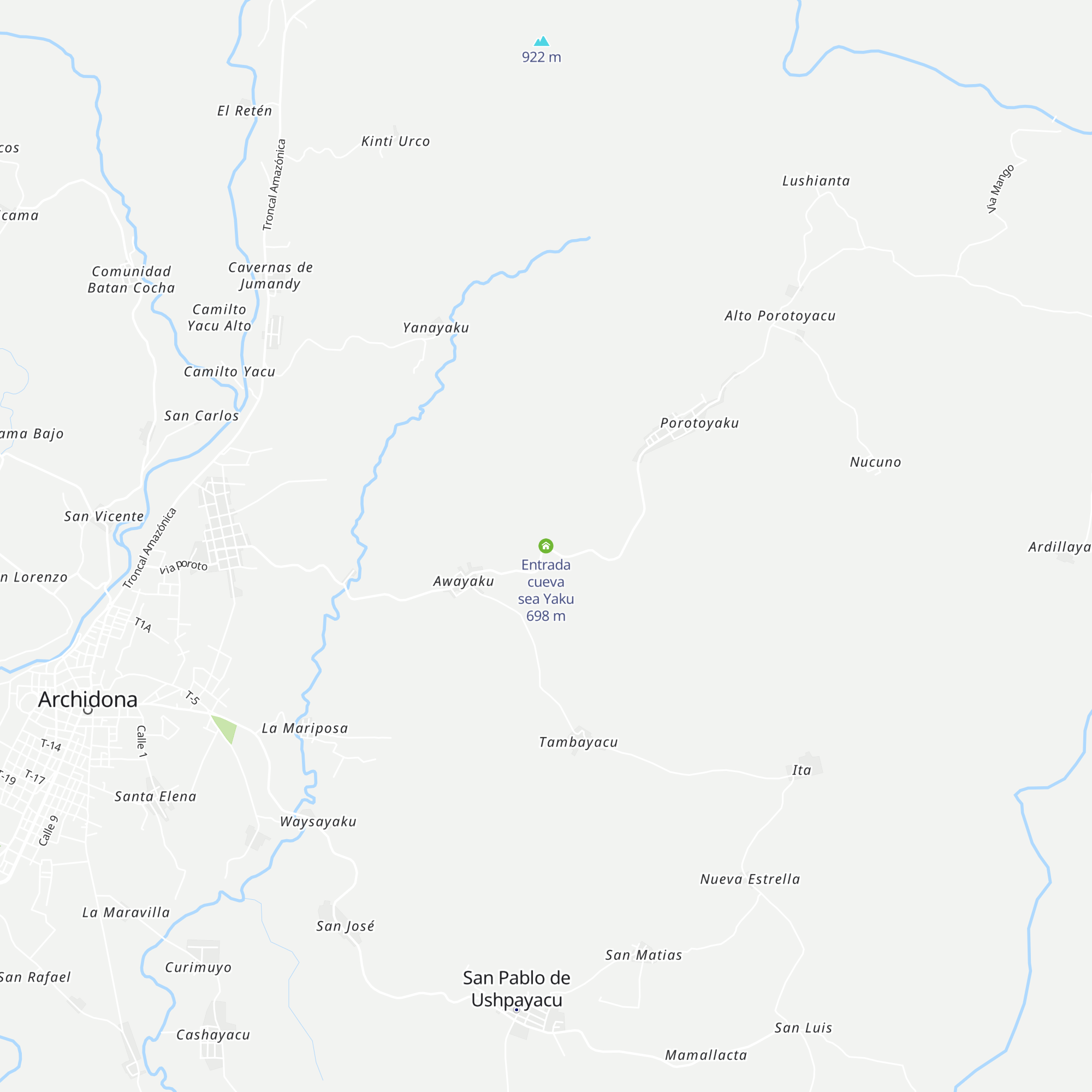 Entrada cueva sea Yaku map