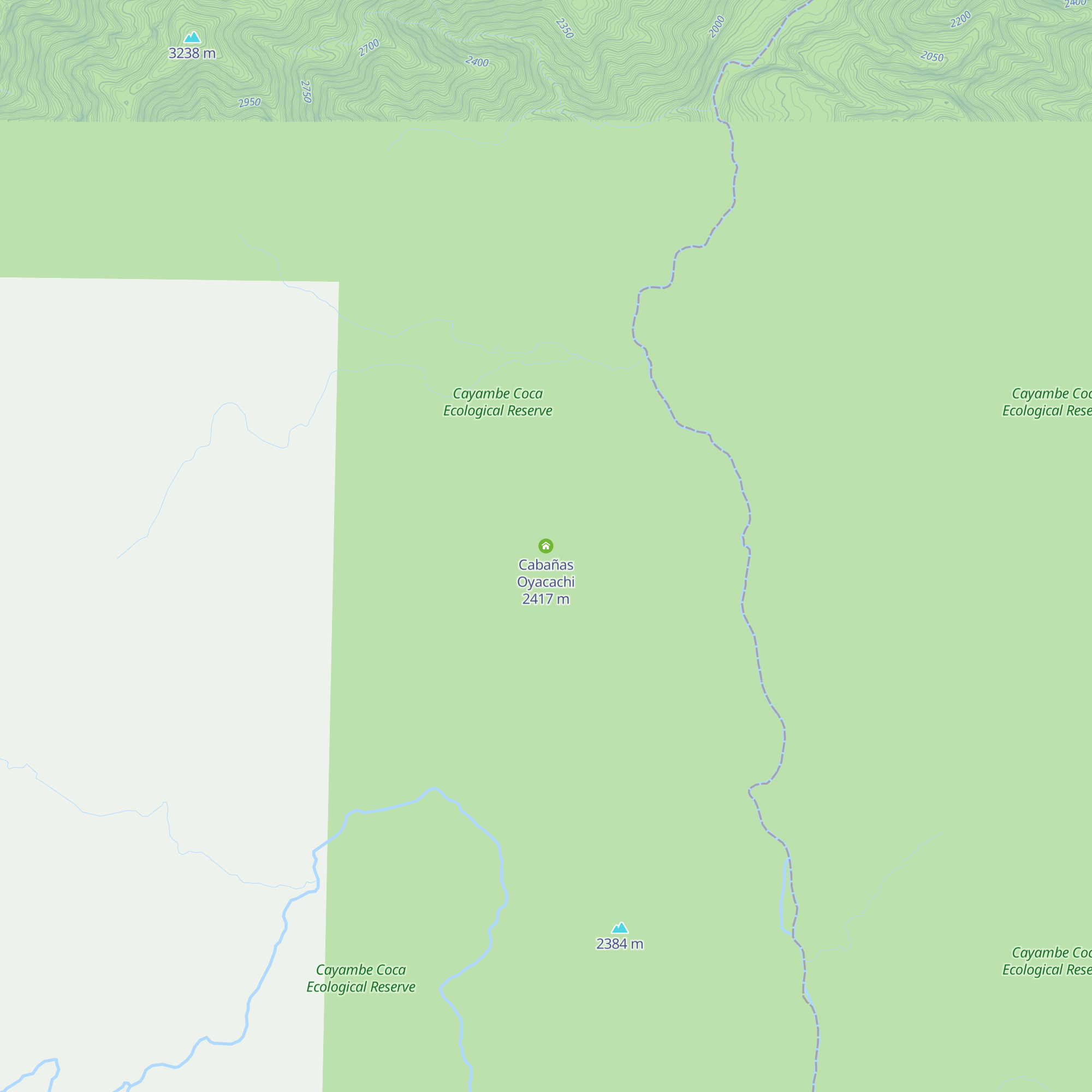 Cabañas Oyacachi map