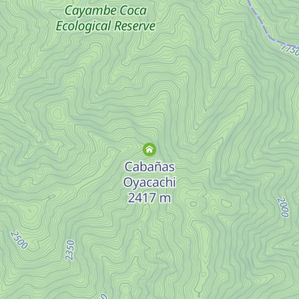 Map of Cabañas Oyacachi