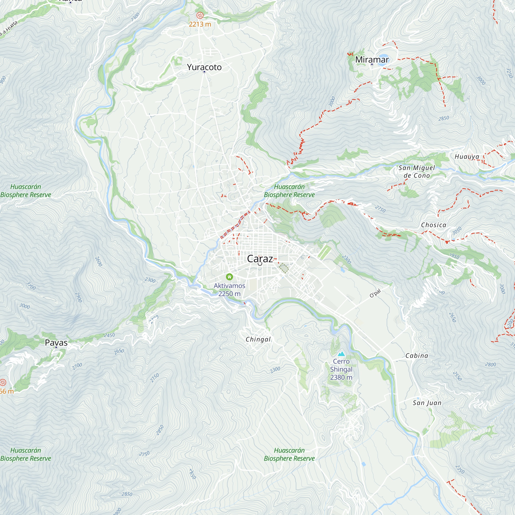 Caraz Tours map
