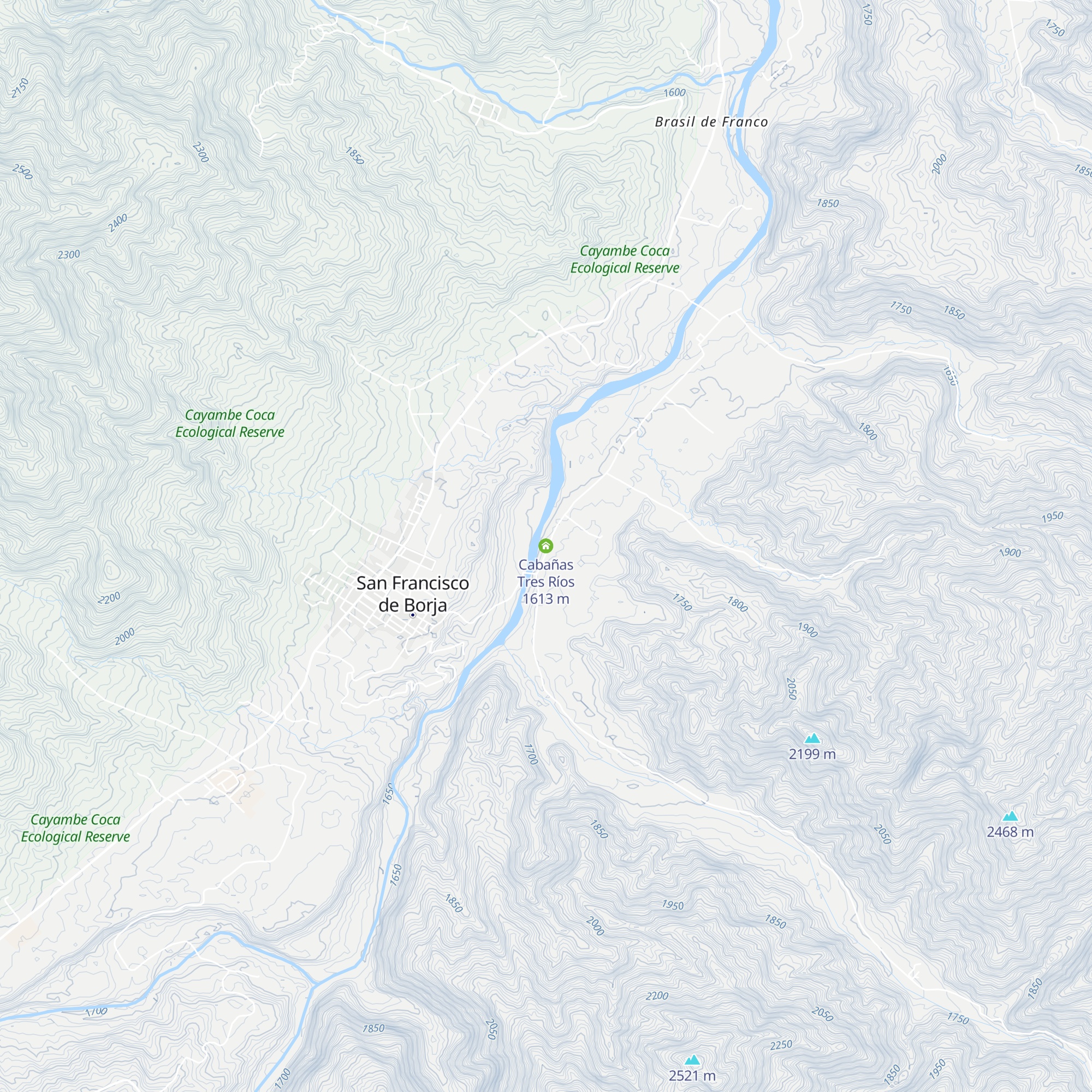 Cabañas Tres Ríos map