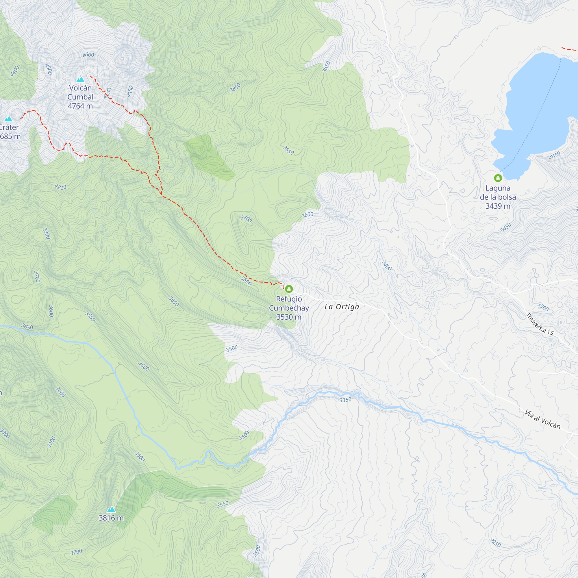 Refugio Cumbechay map
