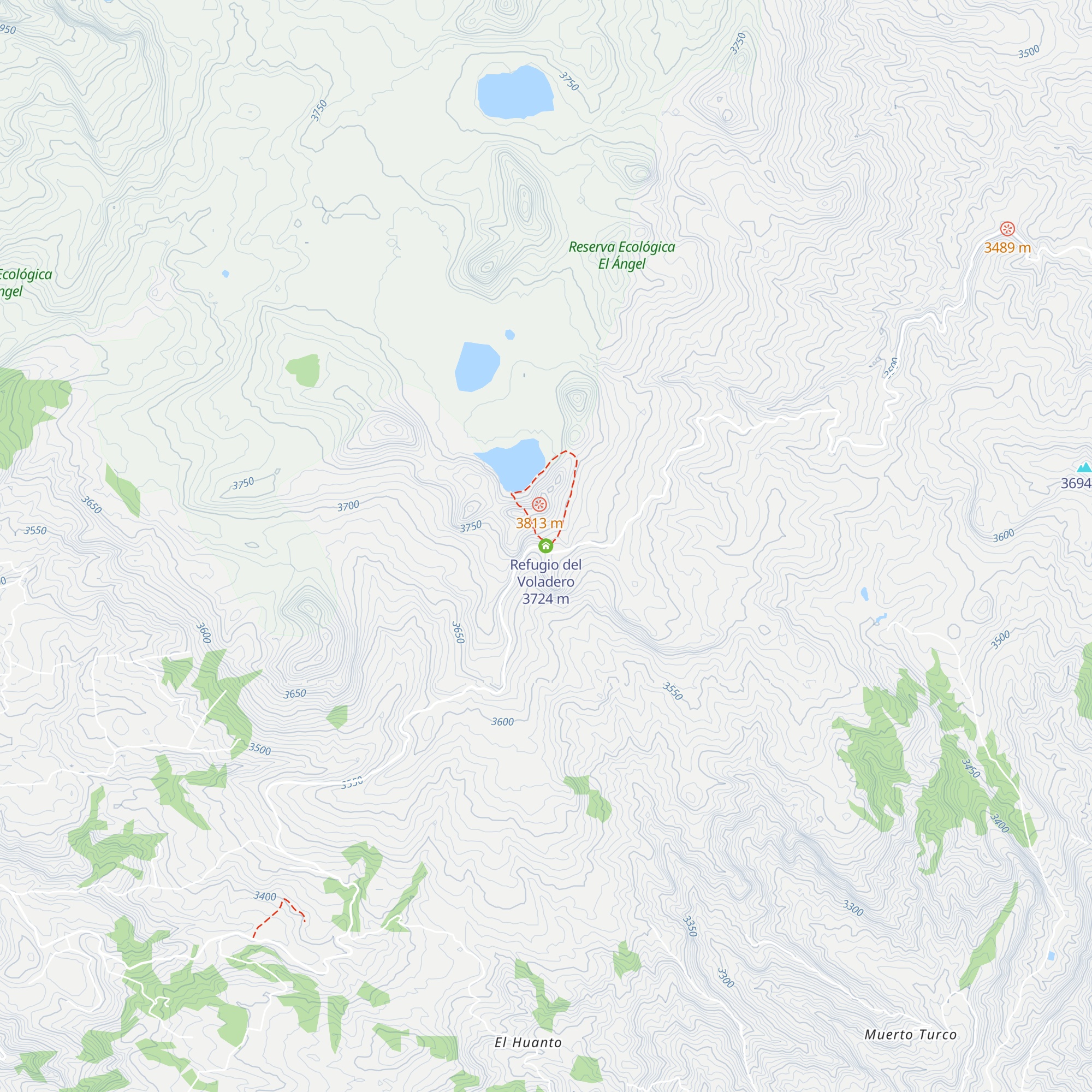 Refugio del Voladero map