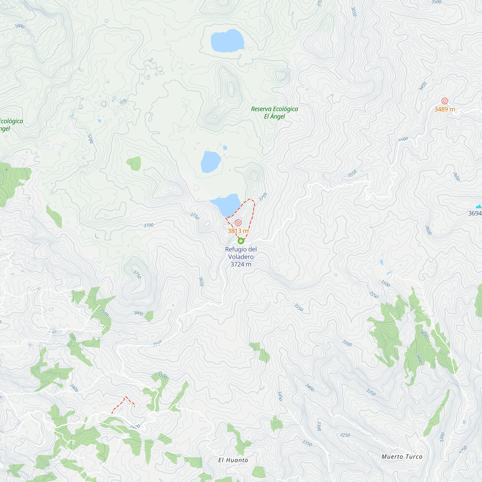 Refugio del Voladero map