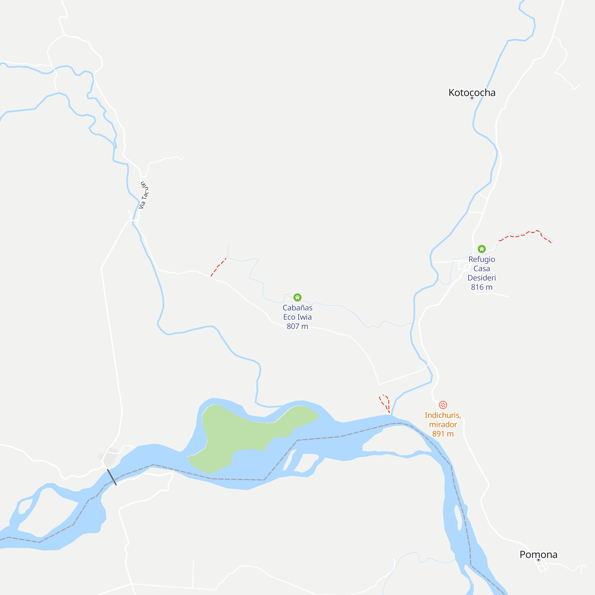 Cabañas Eco Iwia map