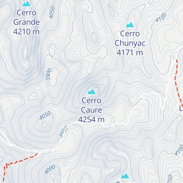 Map of Cerro Caure