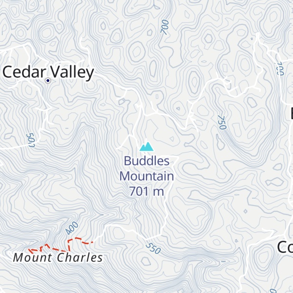 Map of Buddles Mountain