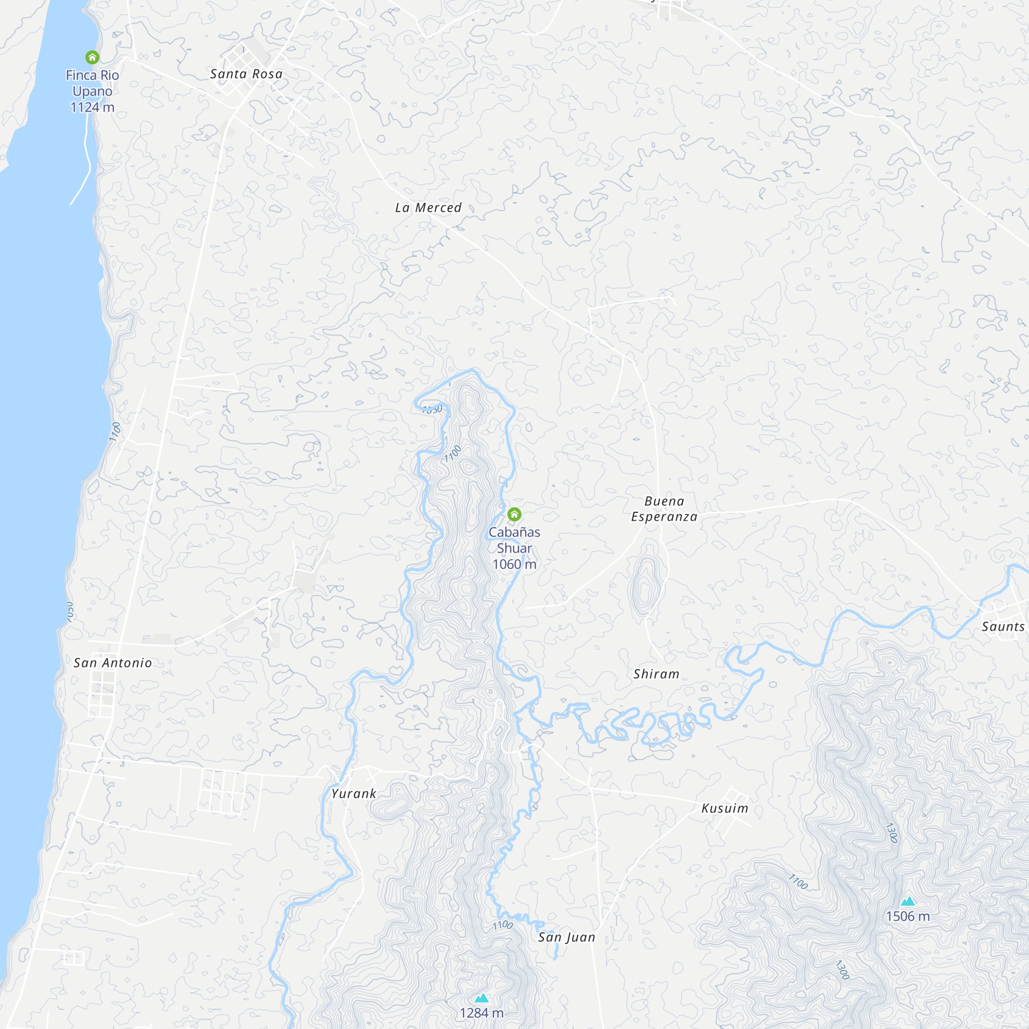 Cabañas Shuar map