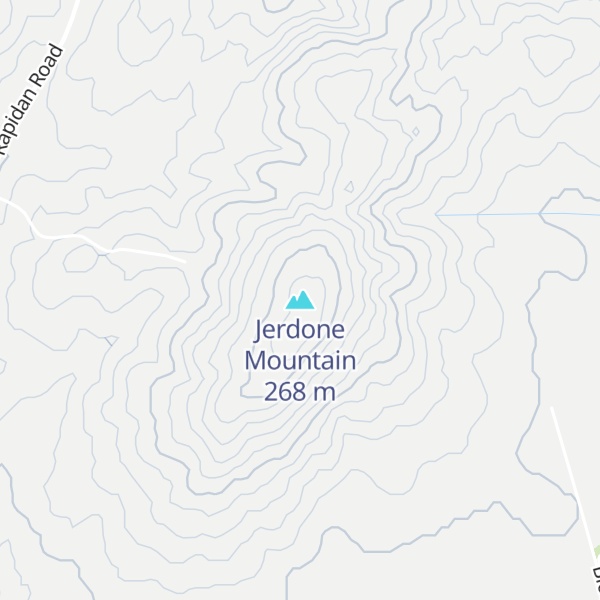 Map of Jerdone Mountain