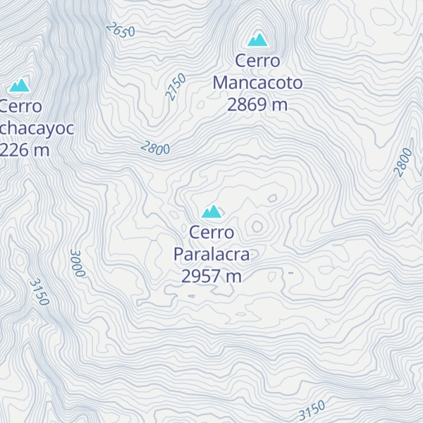 Map of Cerro Paralacra