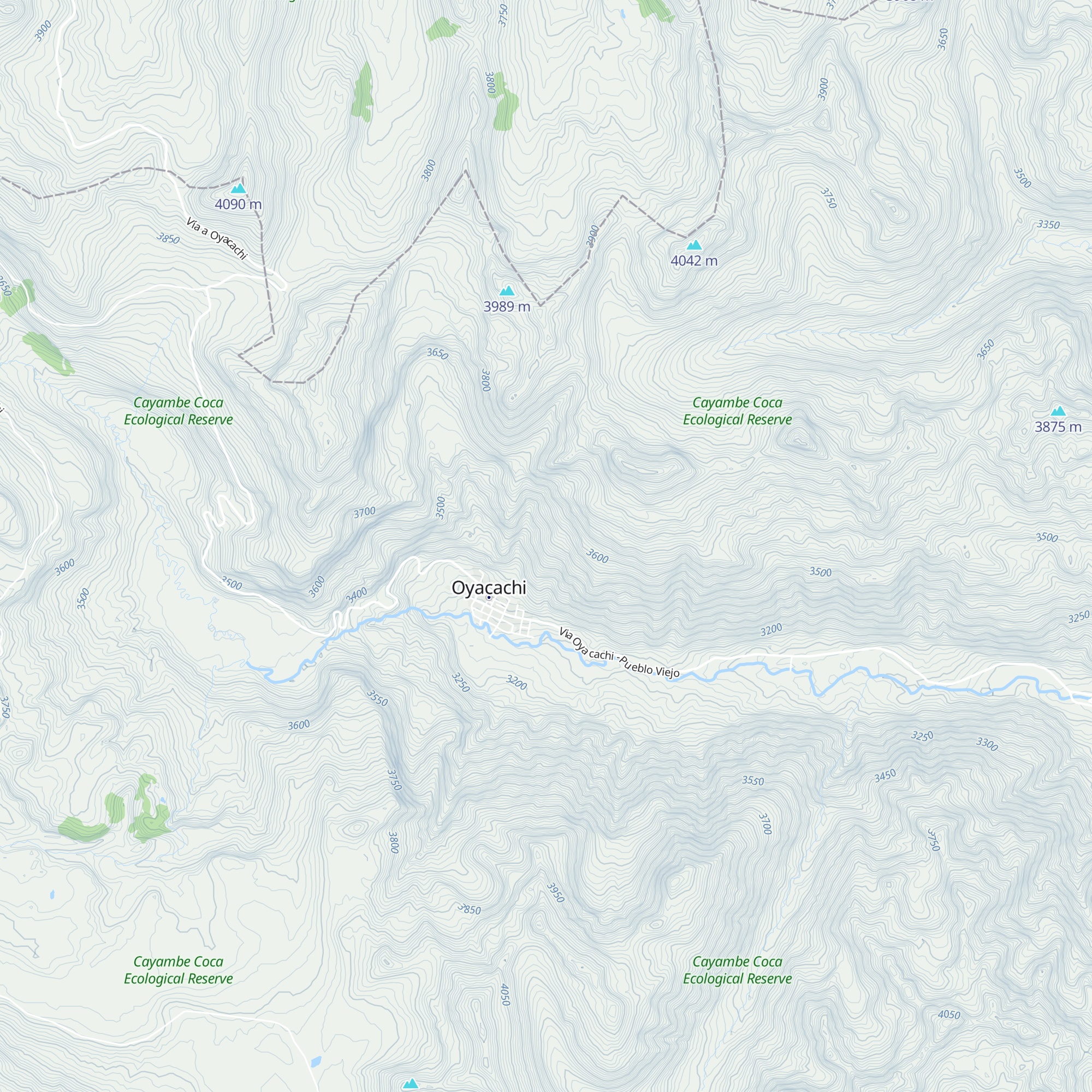 Cabañas Oyacachi map