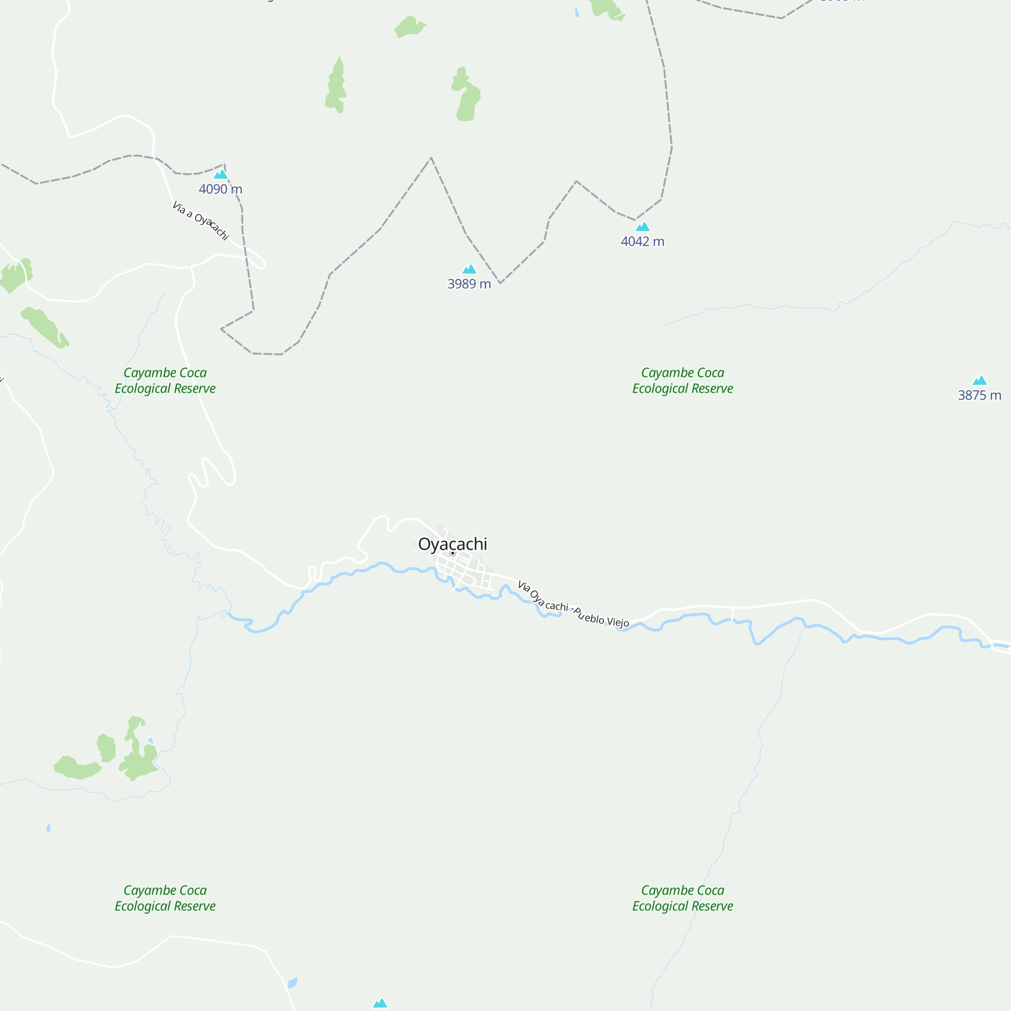 Cabañas Oyacachi map