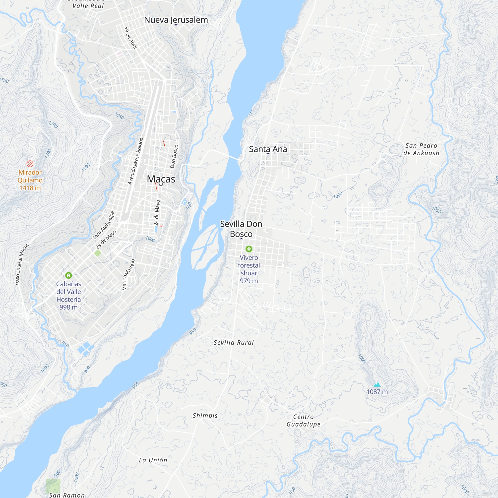 Vivero forestal shuar map