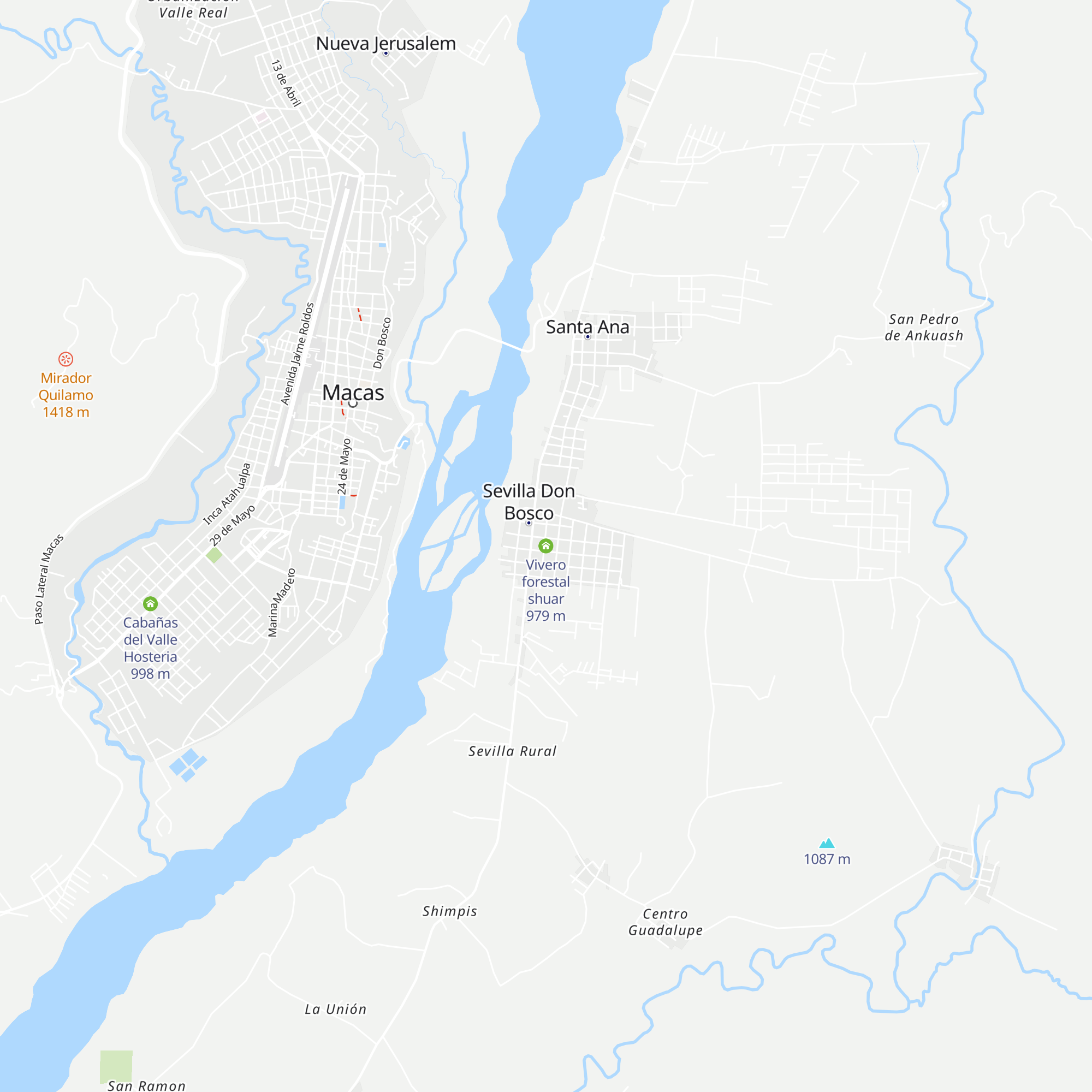 Vivero forestal shuar map