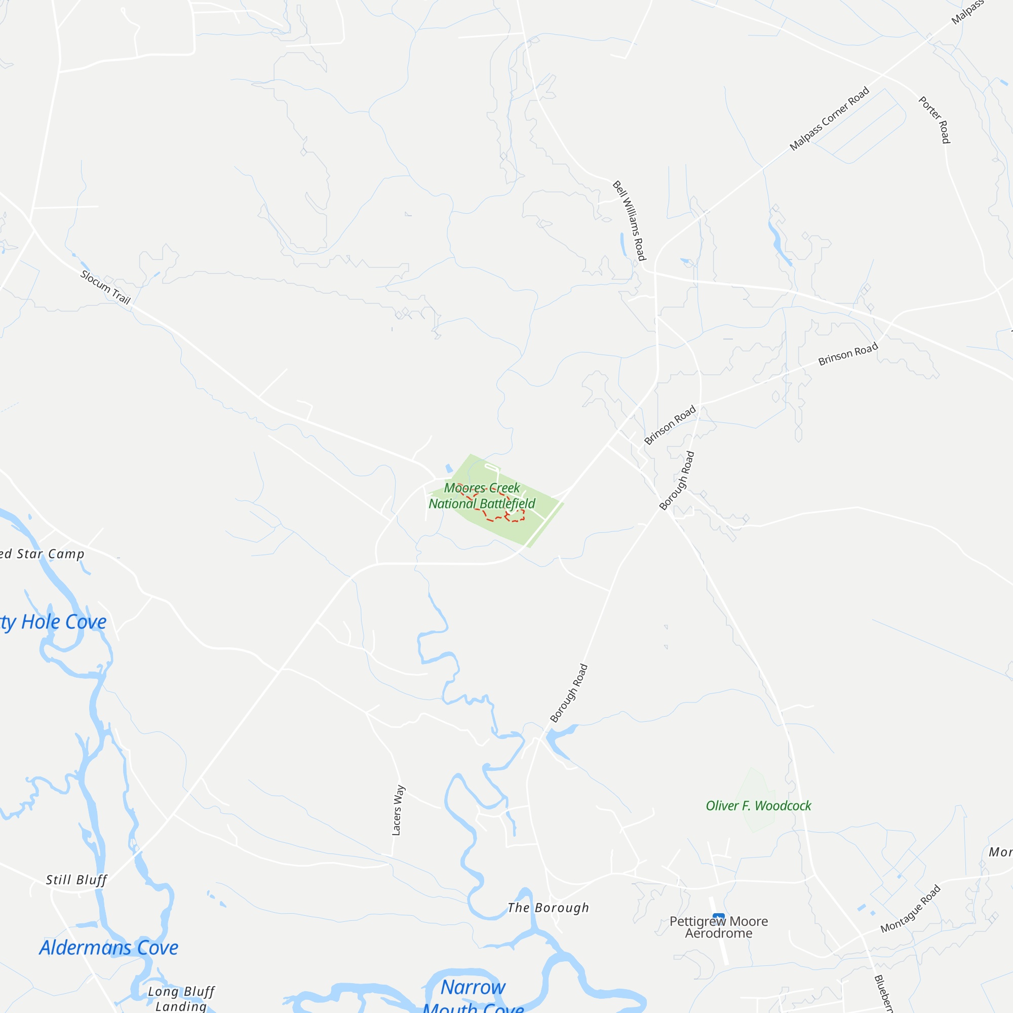 Moore’s Creek Visitors Center map