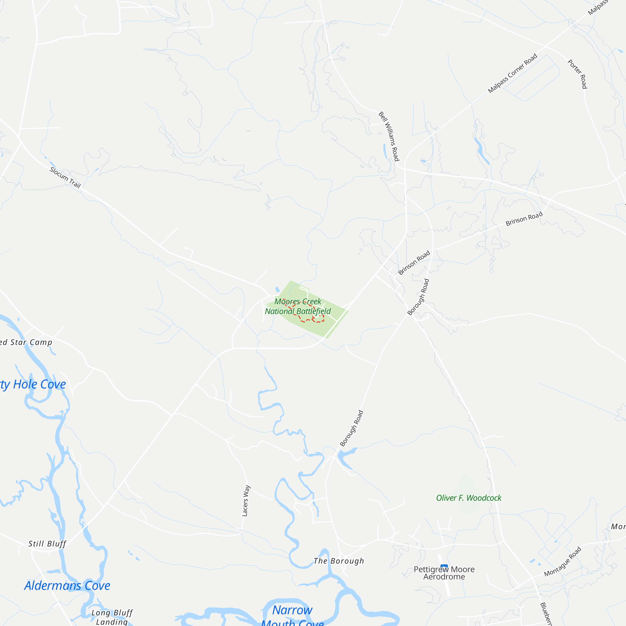 Moore’s Creek Visitors Center map