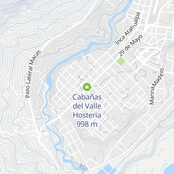 Map of Cabañas del Valle Hosteria 