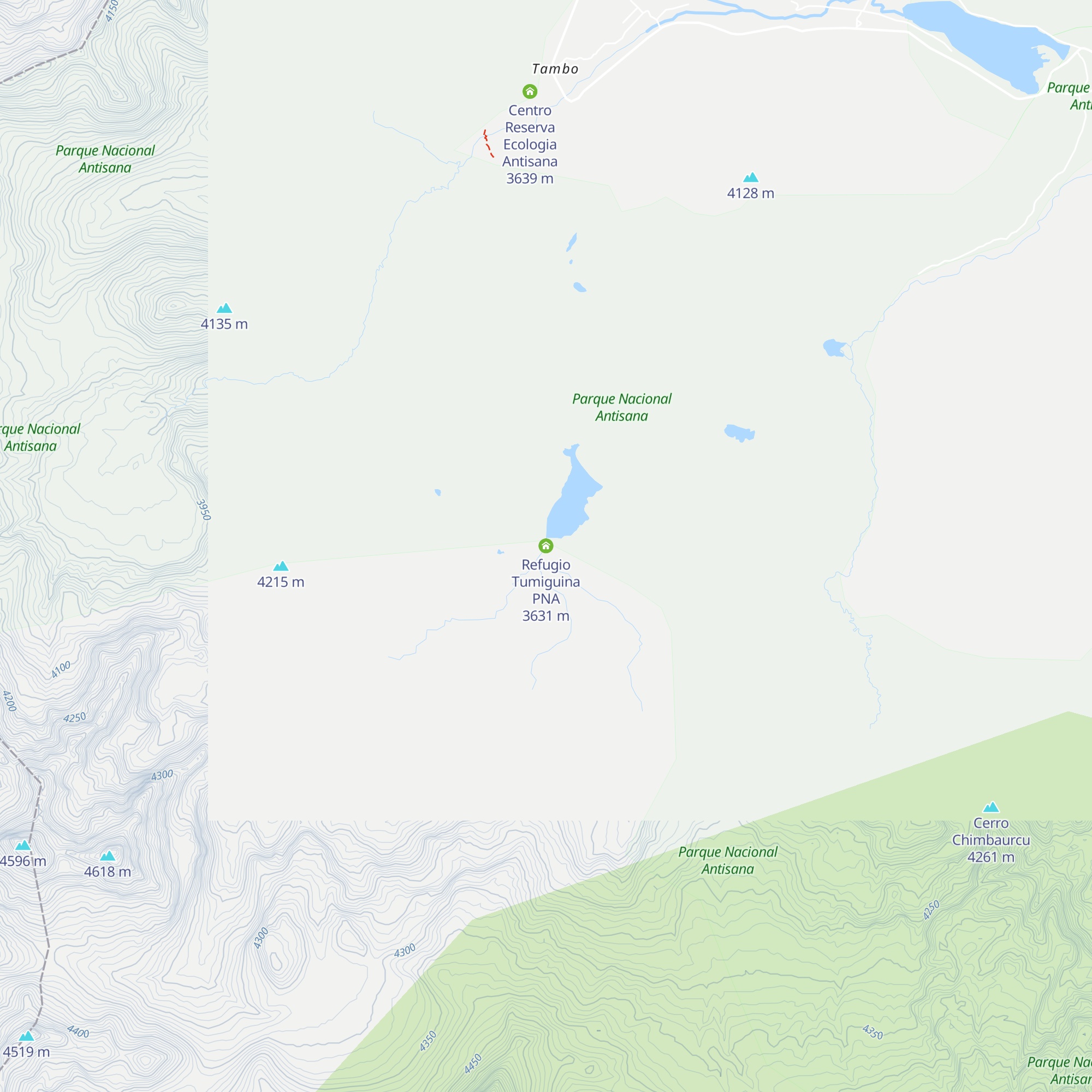 Refugio Tumiguina PNA map
