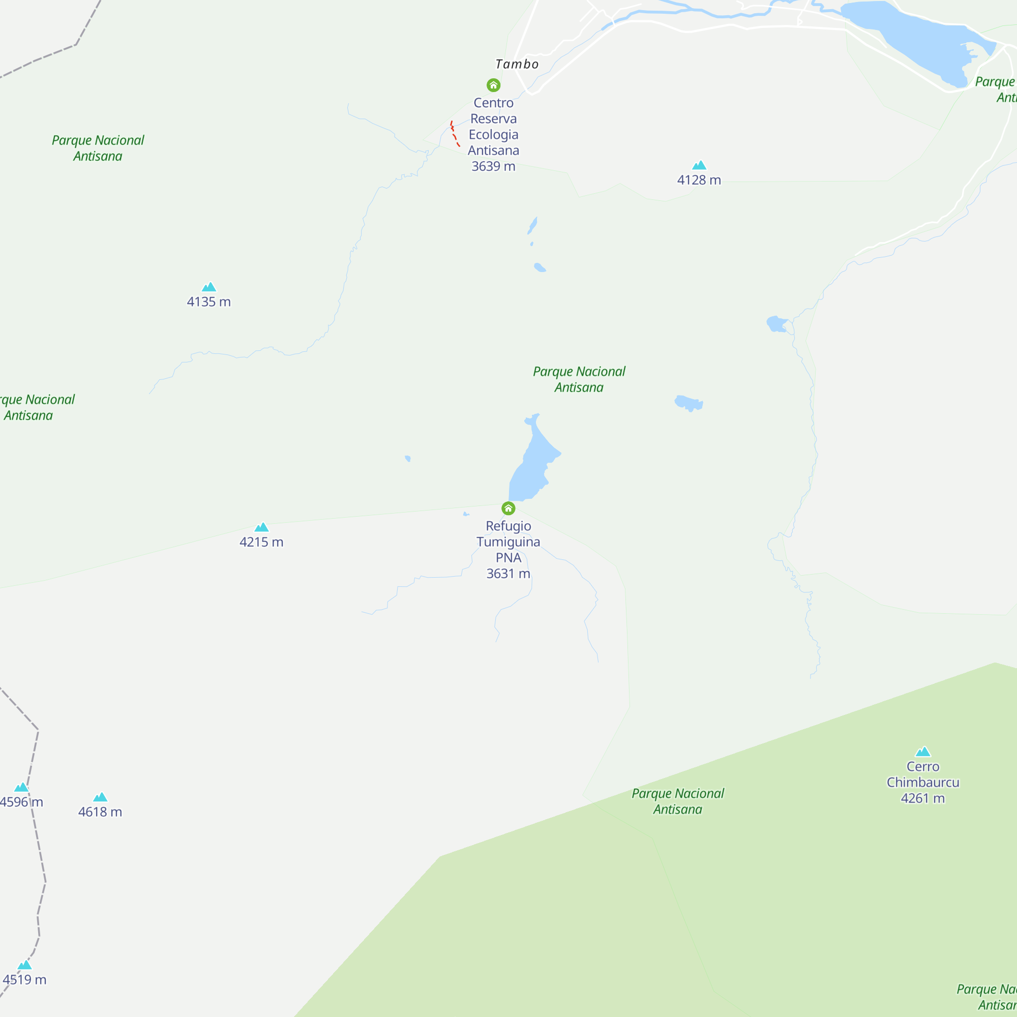 Refugio Tumiguina PNA map