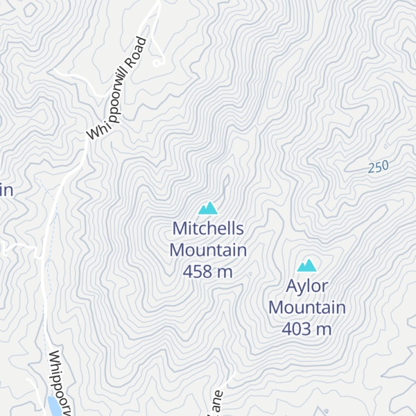 Map of Mitchells Mountain