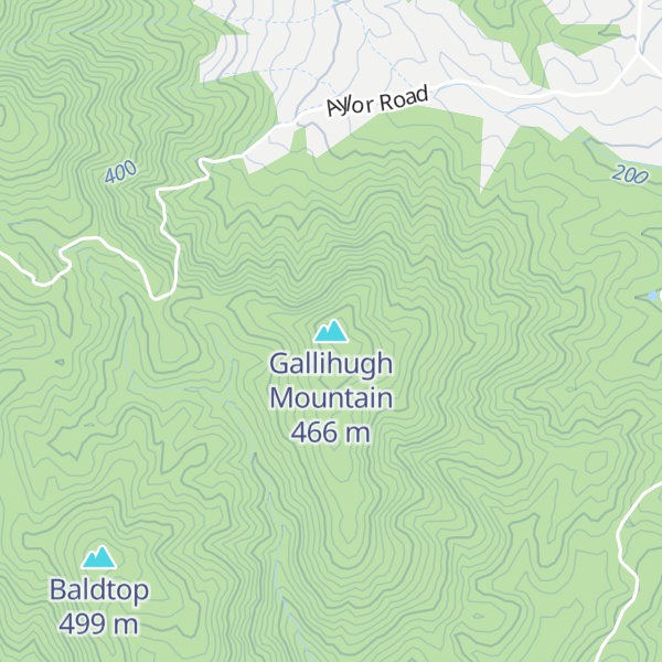 Map of Gallihugh Mountain