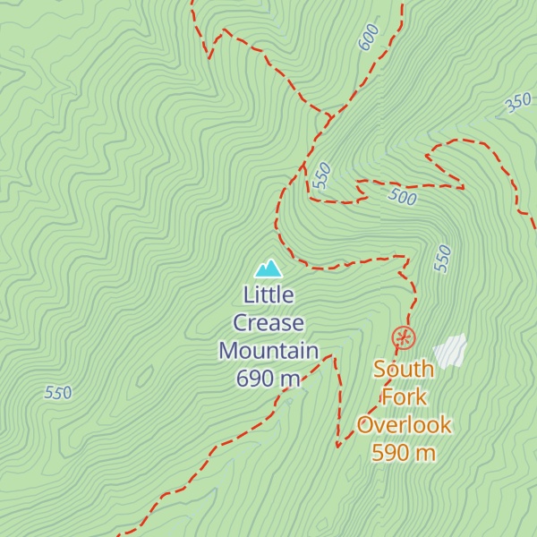 Map of Little Crease Mountain