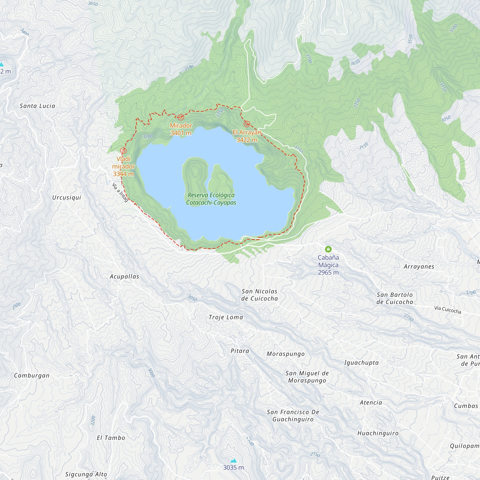 Laguna Cuicocha map