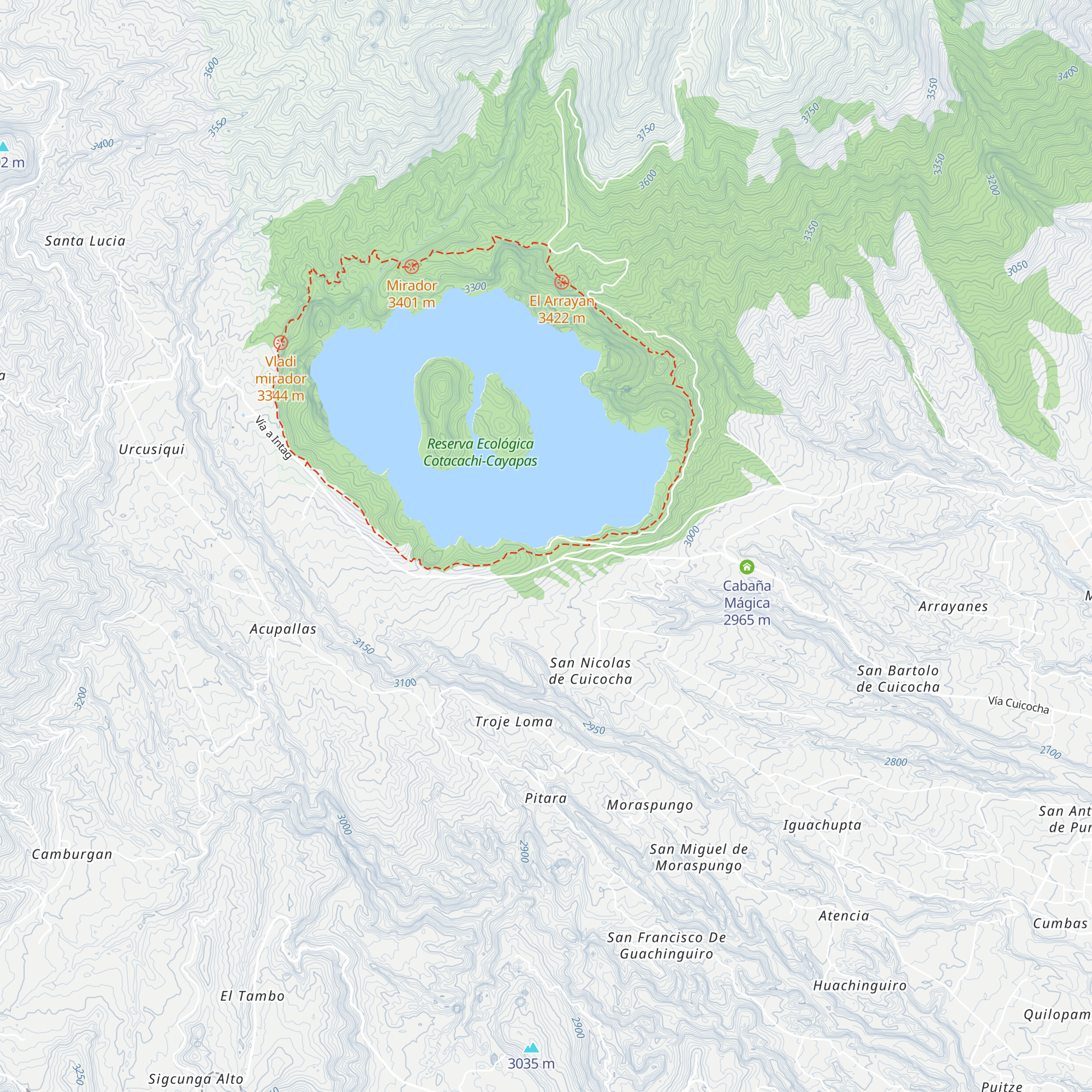 Laguna Cuicocha map