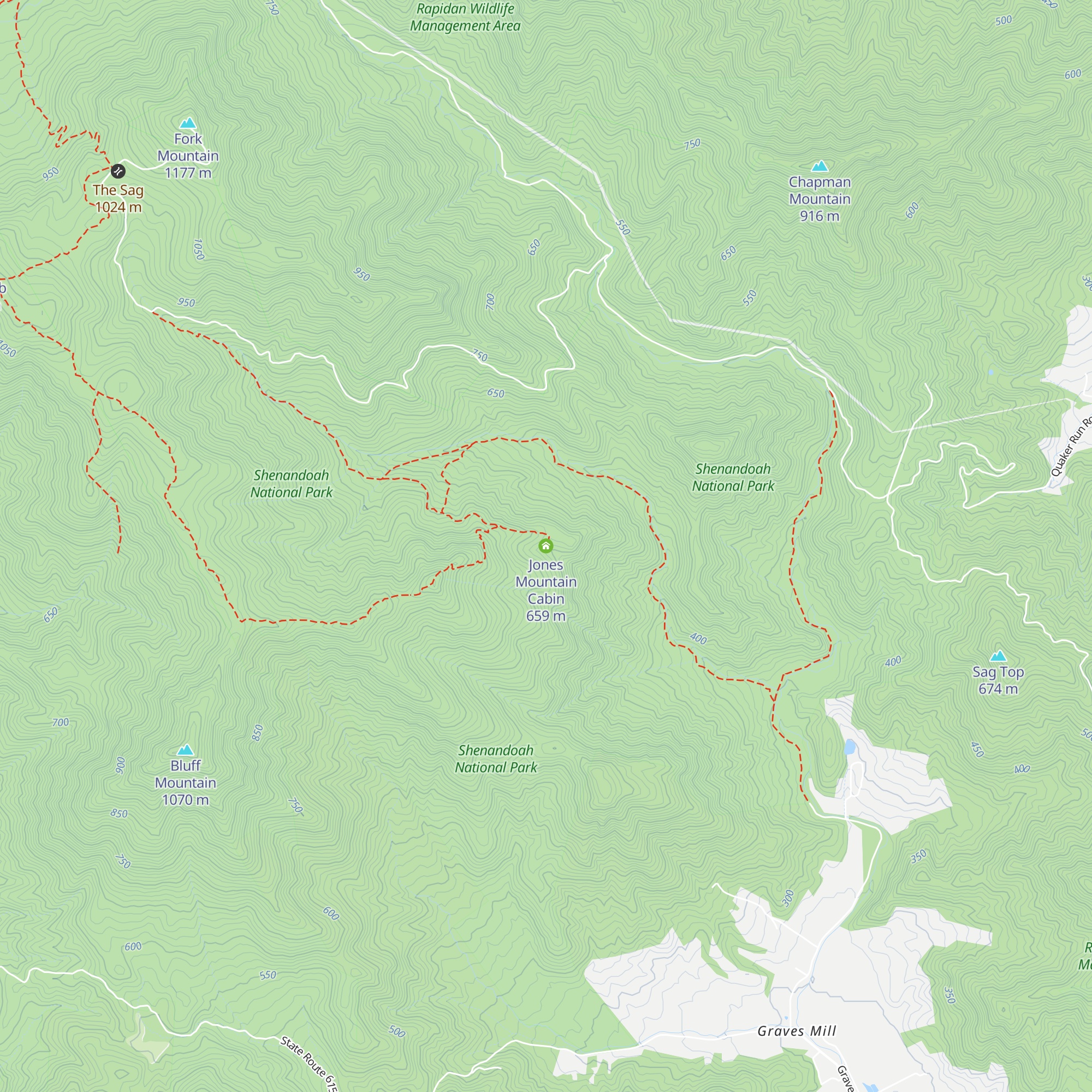 Jones Mountain Cabin map