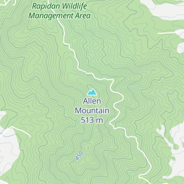 Map of Allen Mountain