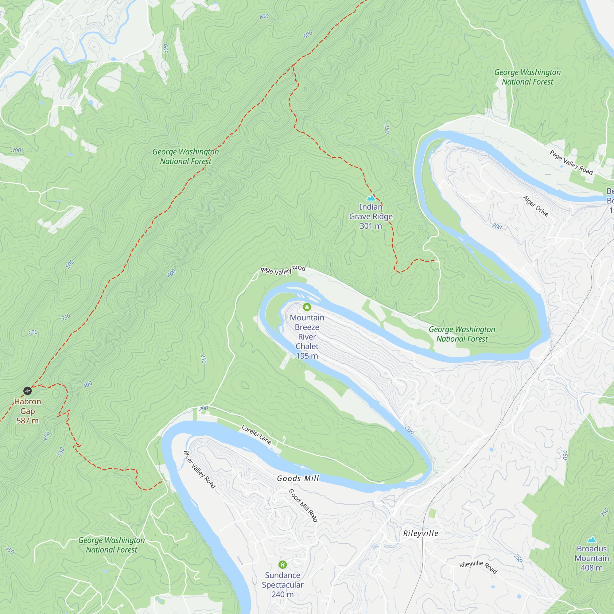 Mountain Breeze River Chalet map