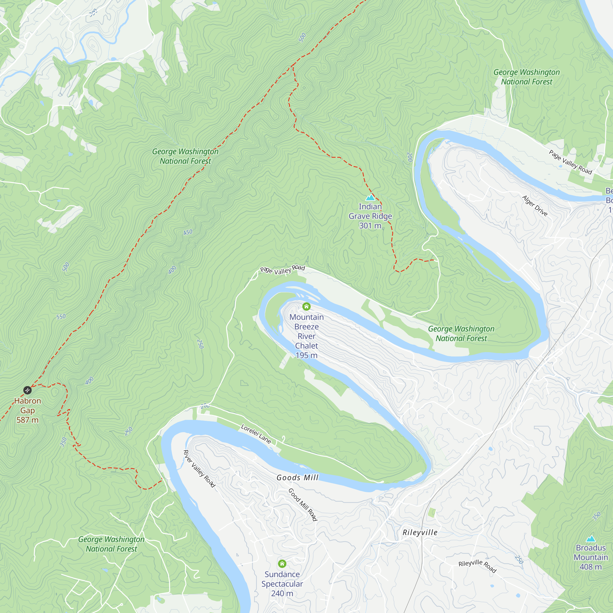 Mountain Breeze River Chalet map
