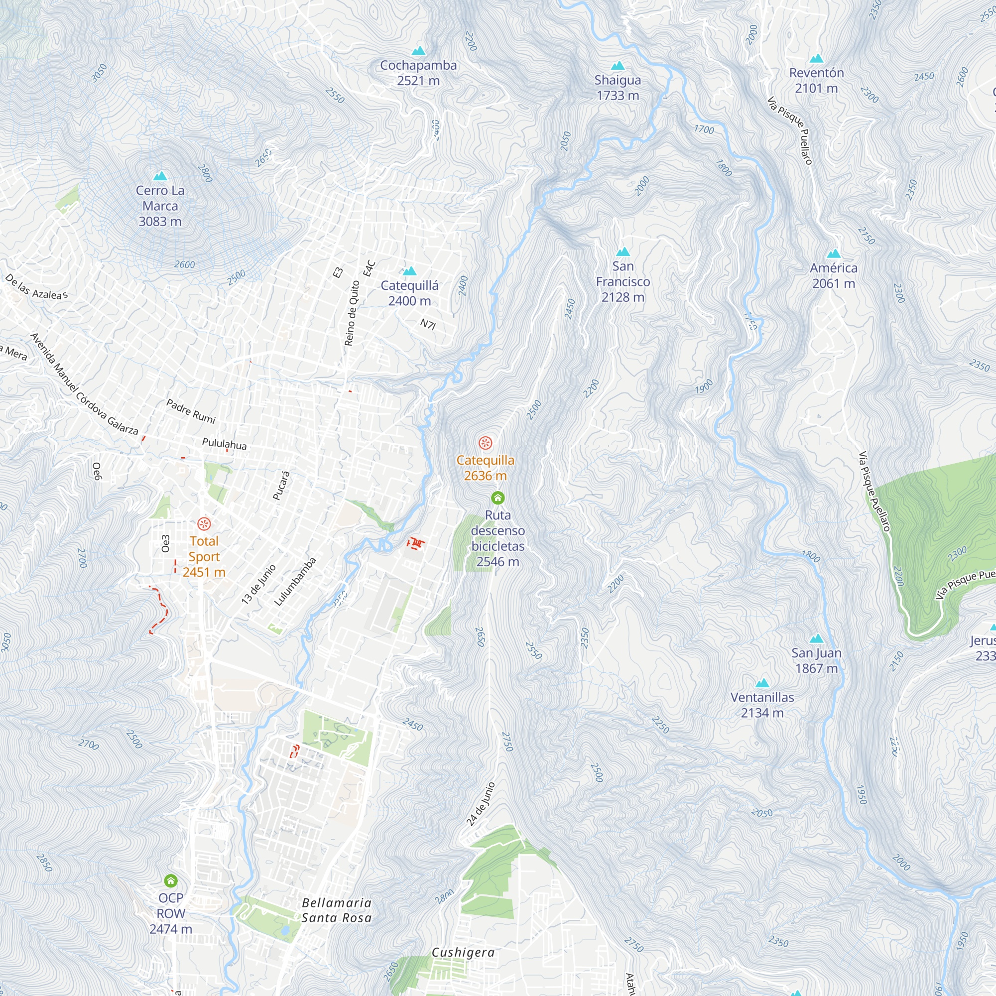 Ruta descenso bicicletas map