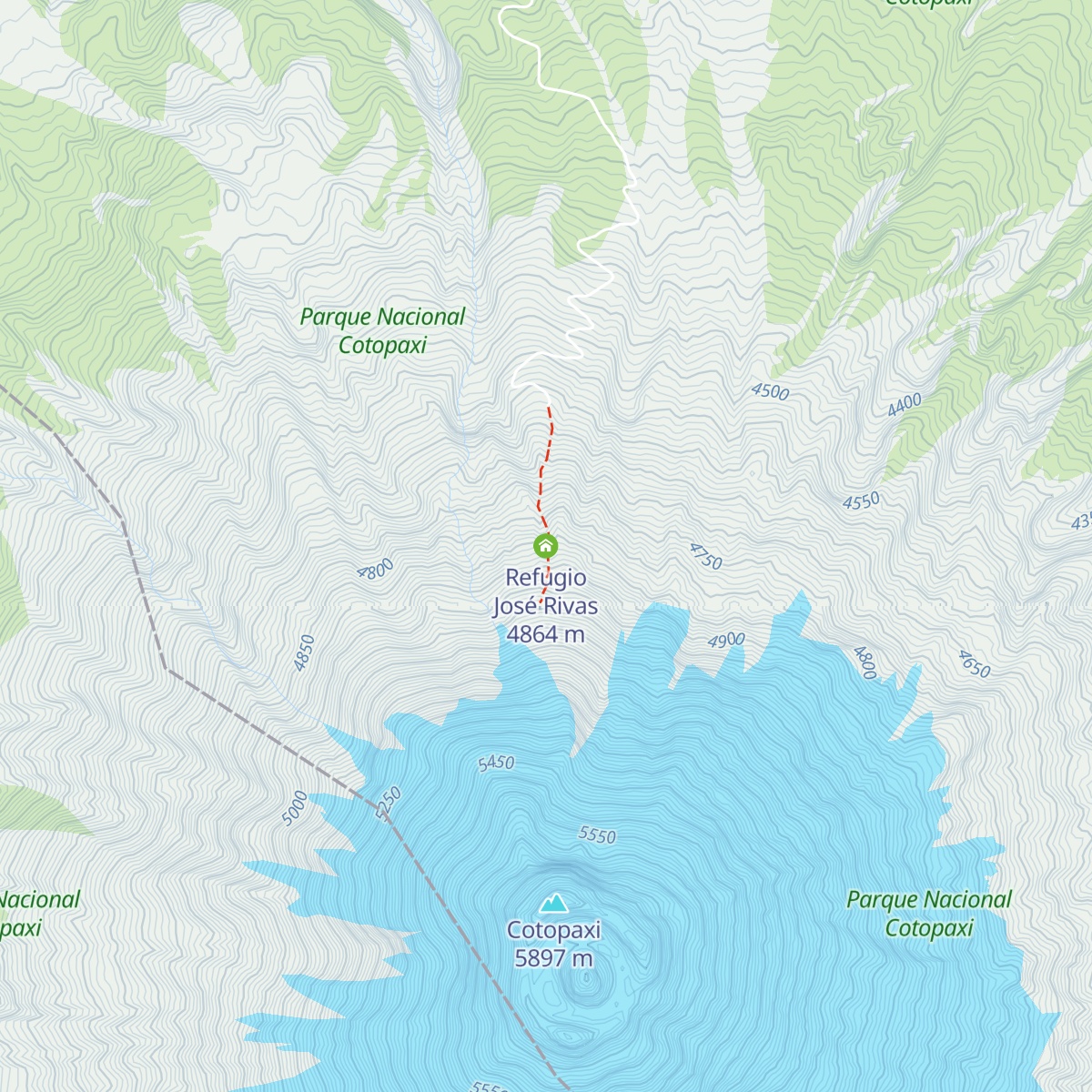 Refugio José Rivas map