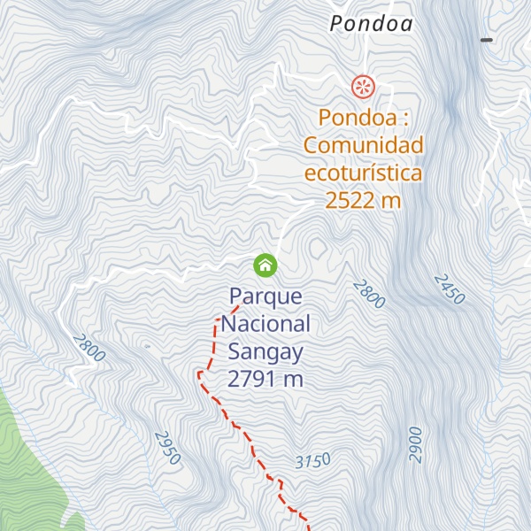 Map of Parque Nacional Sangay