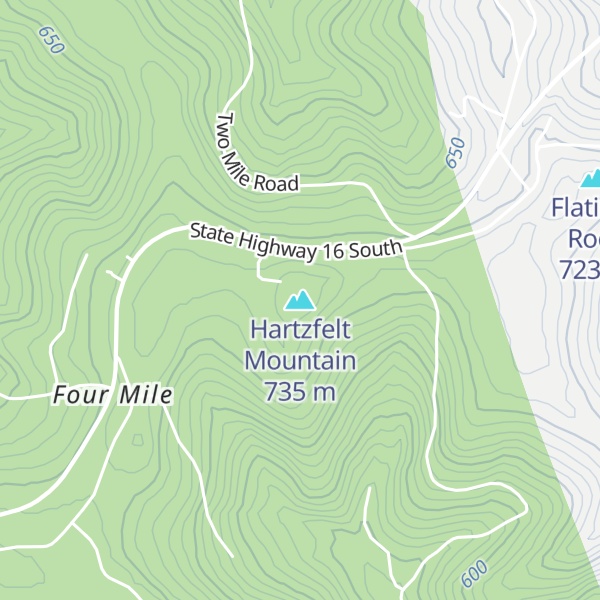 Map of Hartzfelt Mountain