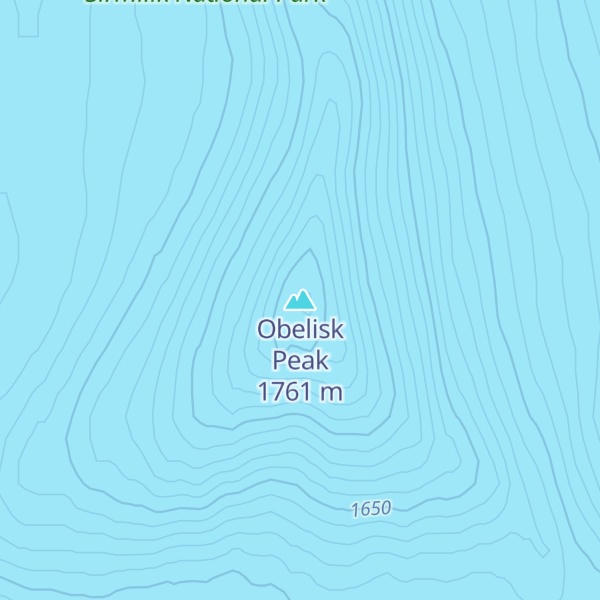 Map of Obelisk Peak