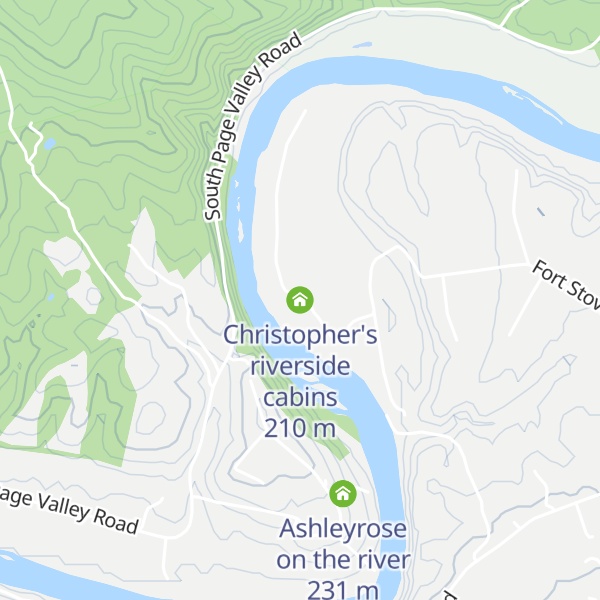 Map of Christopher's riverside cabins