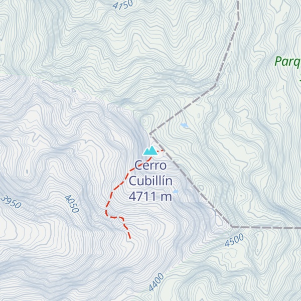 Map of Cerro Cubillín