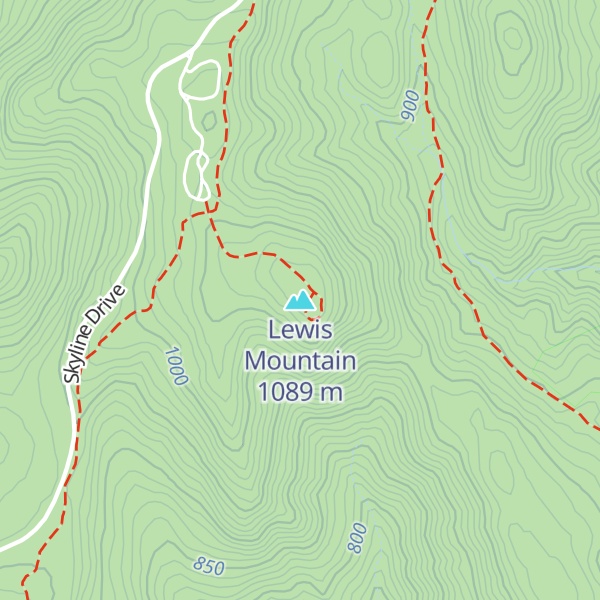 Map of Lewis Mountain