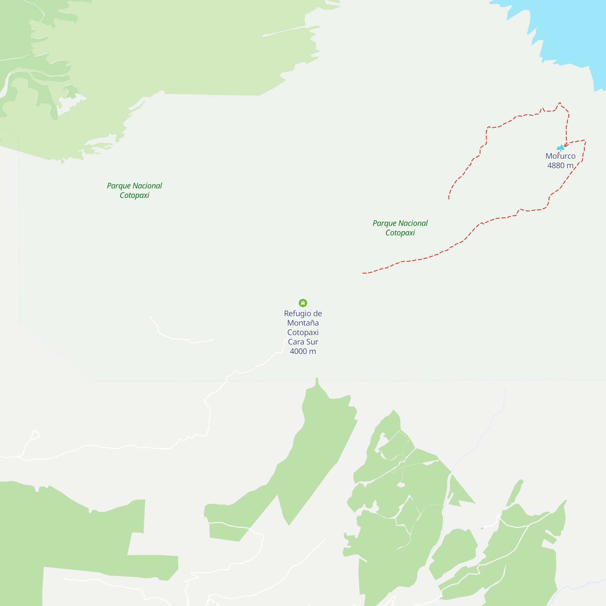 Refugio de Montaña Cotopaxi Cara Sur map