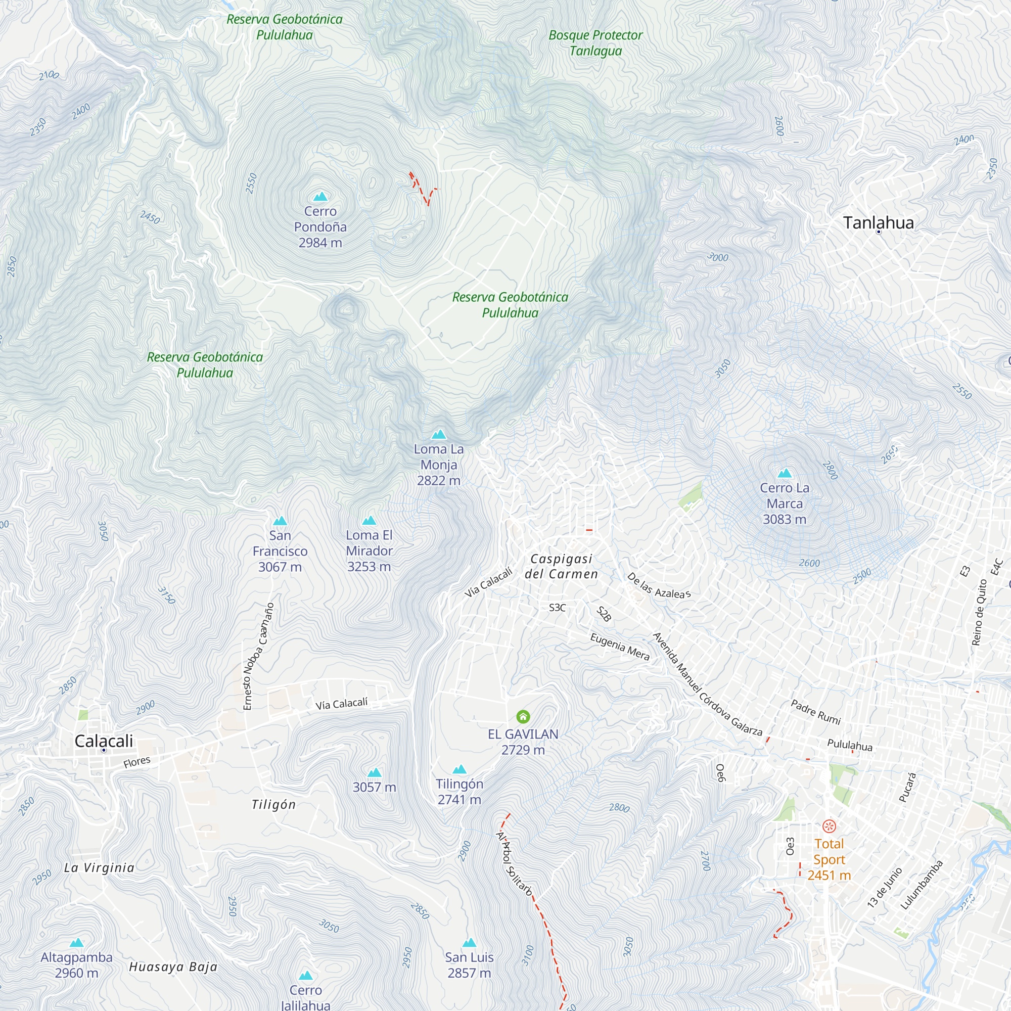 Refugio 42 del Pululahua map